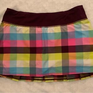 Lulu Lemon - Pace Setter Skort -Pink Checked - size 4